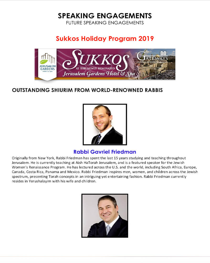 Sukkos Holiday Program 2019